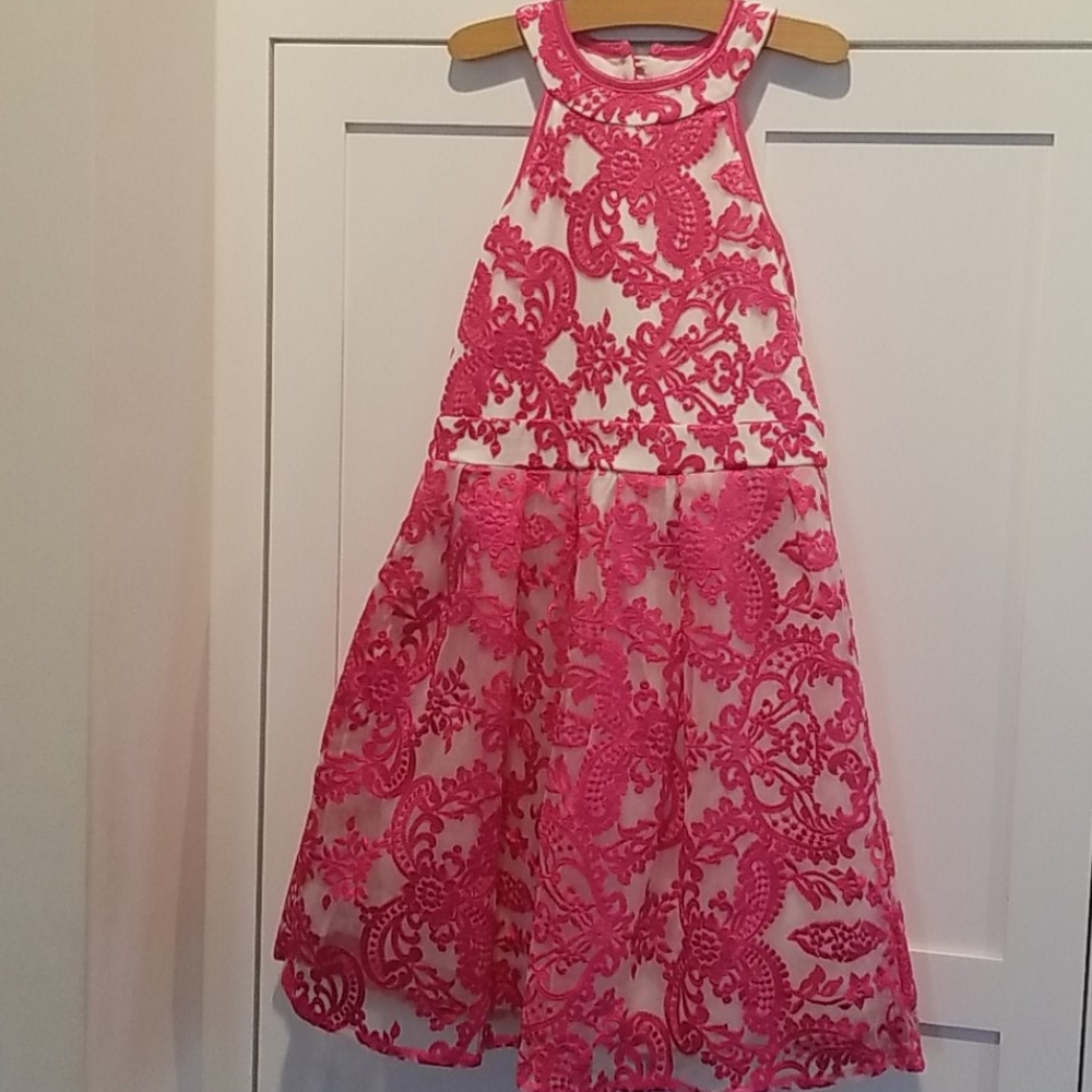 Big Girls pink Lace dress Size 10